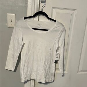 NWT Architect Women's White 3/4 Long Sleeve Petite Top